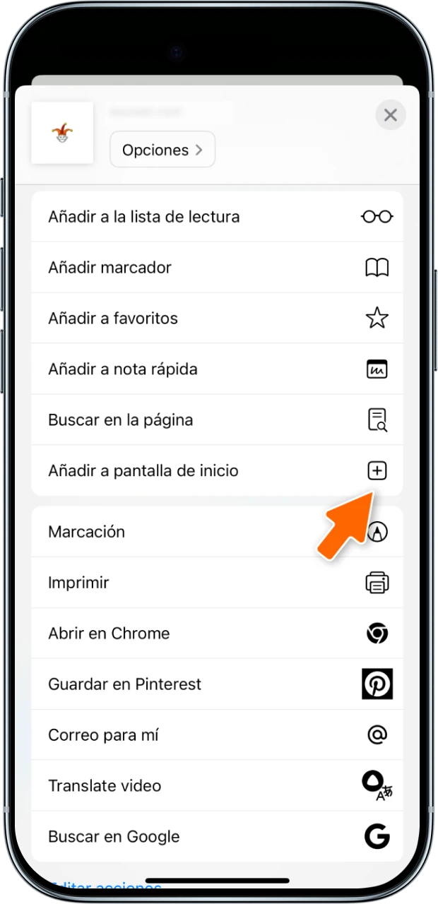 Toca compartir y guarda Locowin en tu iPhone.