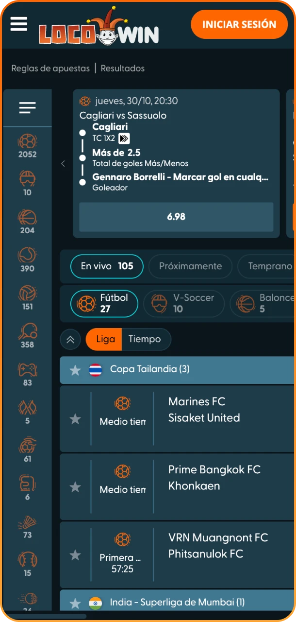 Haz tus pronósticos deportivos desde Locowin.