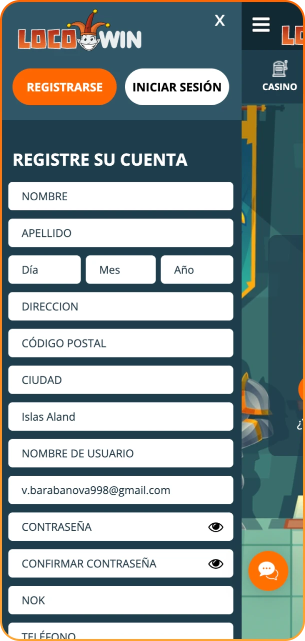 Completa tu alta y comienza a ganar en Locowin.