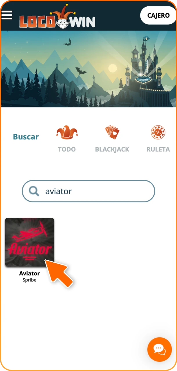 Localiza Aviator sin complicaciones en Locowin.