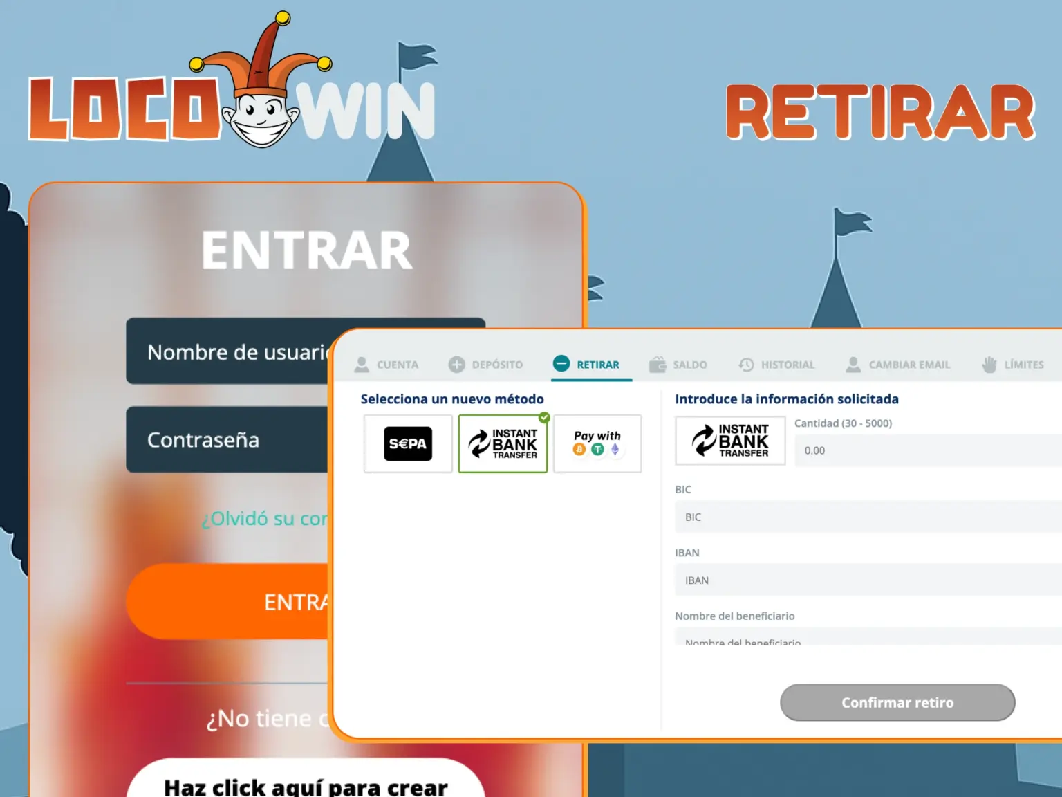 Retira tus ganancias sin demoras en Locowin.