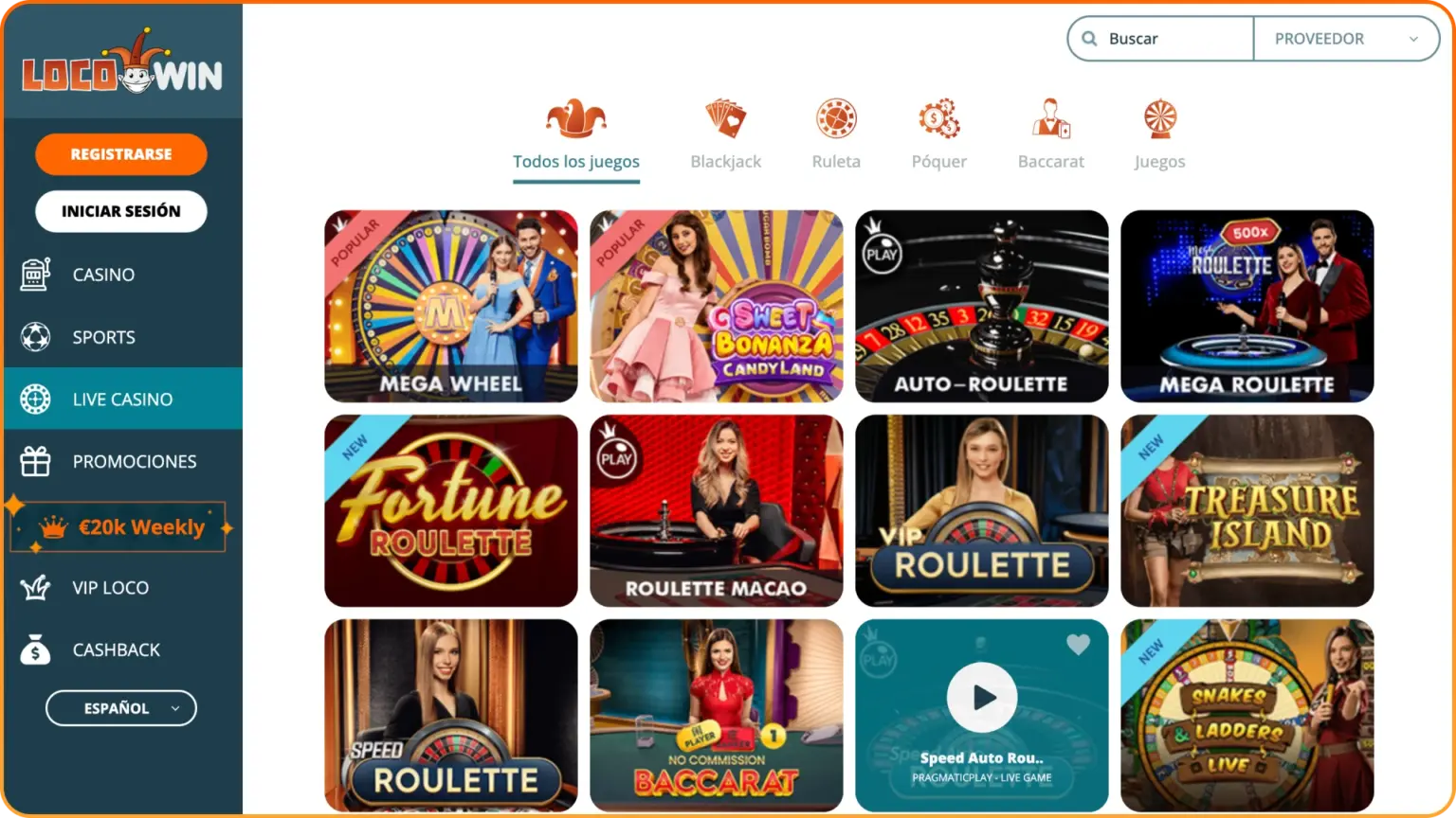 Vive la experiencia del casino con crupieres reales en Locowin.